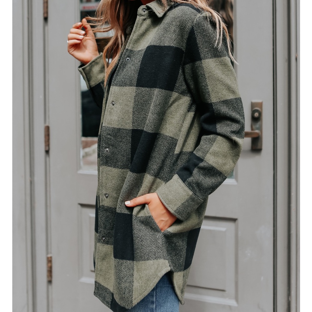 BB Dakota by Steve Madden Eldridge Oversized Buffalo Check Shirt Jacket